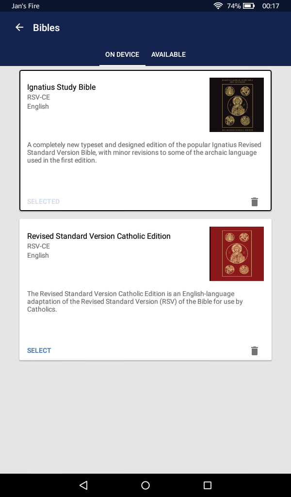Catholic Study Bible App Library