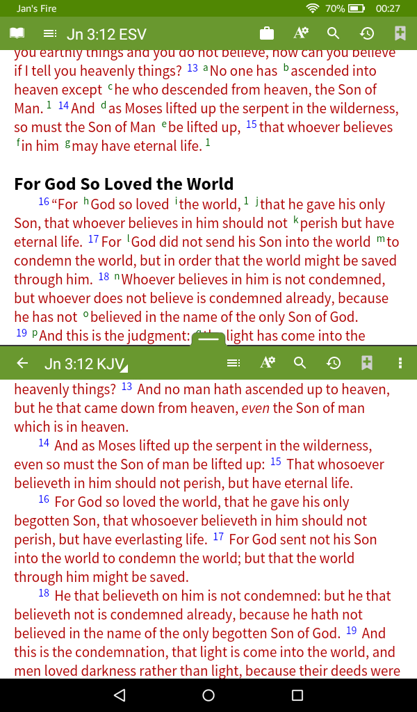 OliveTree Bible Reading View