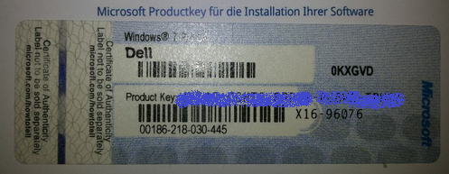 Windows 7 Pro CoA