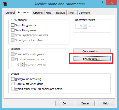 Archive Name and Parameters